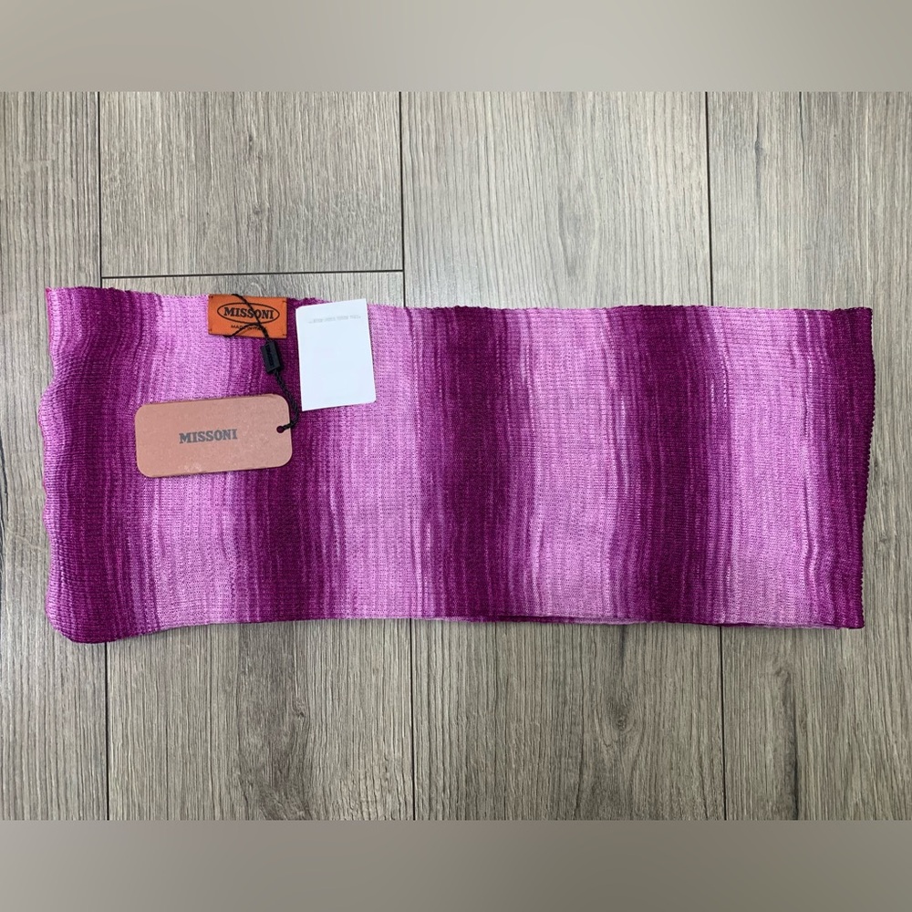 NWT Missoni Designer Scarf Ombre‎ Knit Purple Gradient